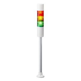 Jelző torony LED, 3 világító elemmel berregővel, Színes, 24 V DC Piros/sárga/zöld