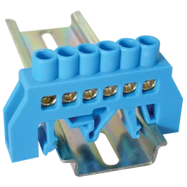 Szigetelt nulla sín (N) 6*9-6, kék NPE-B6-6