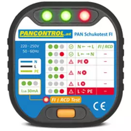 Dugaszoló aljzat vizsgáló és áramvédő teszt PAN Schukotest FI Pancontrol