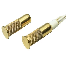 Nyitásérzékelő (Reed relé) Befúrható, réz, 4 vezetékes (2jel+2tamper), oldalsó kivezetés, d=8mm,