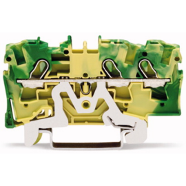 TOPJOB® S hárompólusú földelő sorkapocs, közép/oldalsó feliratozás, 4 mm2, zöld-sárga