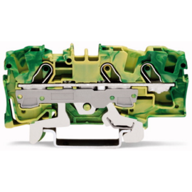 TOPJOB® S hárompólusú földelő sorkapocs, közép/oldalsó feliratozás, 6 mm2, zöld-sárga