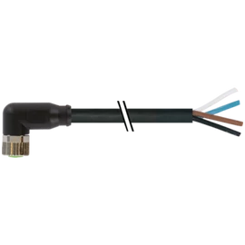 Csatlakozó kábel M8-as csatlakozó, anya 90°,  5m
