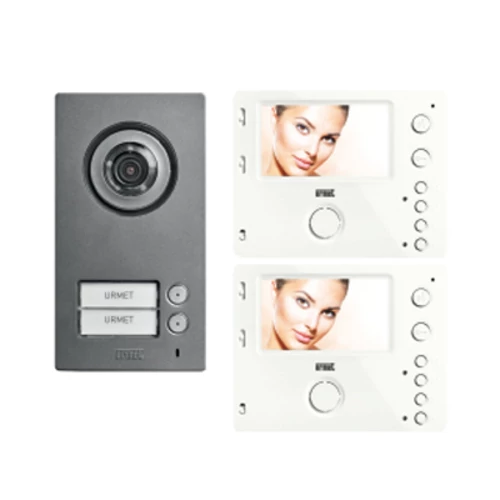Urmet 2-vez. MIKRA2+MIRO 2-lakásos videó kaputelefon szett 4,3" 2xmonitor+kaputábla+táp
