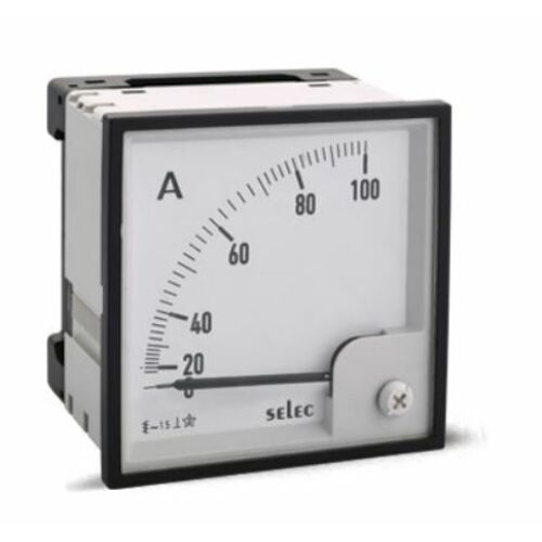 Analóg ampermérő, 5A direkt mérés, egyfázisú, 72x72mm, választható skálalappal (melyekből az leírás és paraméterek mezőben tud választani)