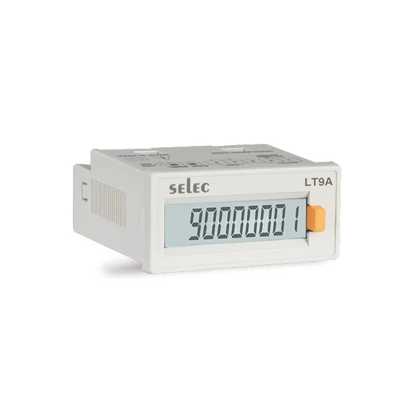 Üzemóra számláló - előlapon visszaállító gombbal - feszültség bemenet - 24 x 48 mm - 24...260V AC/DC