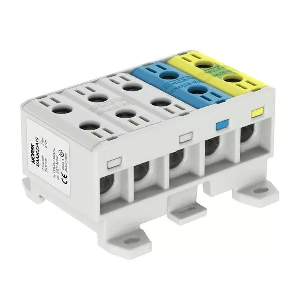 OTL35‑5X (MAA5035A10 ) – 5‑pólusú fővezetéki sorkapocs, 2,5–35 mm², 1 500 V, szürke/kék/zöld/sárga