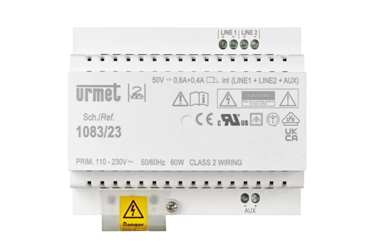 Urmet 2Voice tápegység DIN 6 modul